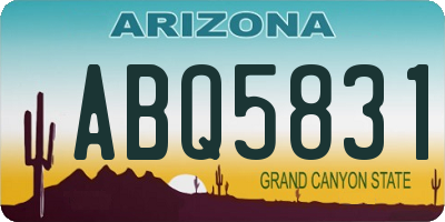 AZ license plate ABQ5831