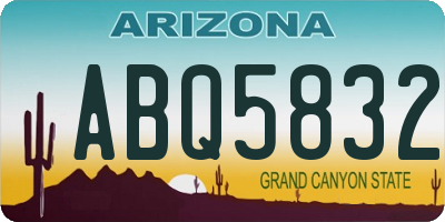 AZ license plate ABQ5832