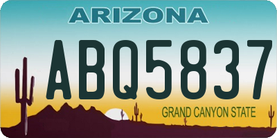 AZ license plate ABQ5837