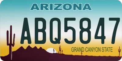 AZ license plate ABQ5847