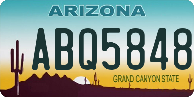 AZ license plate ABQ5848