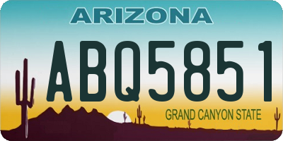 AZ license plate ABQ5851