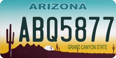 AZ license plate ABQ5877