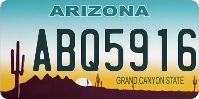 AZ license plate ABQ5916