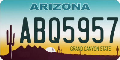 AZ license plate ABQ5957