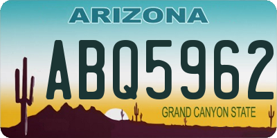 AZ license plate ABQ5962