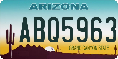 AZ license plate ABQ5963