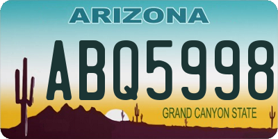 AZ license plate ABQ5998