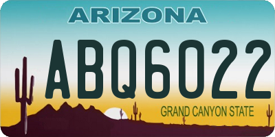 AZ license plate ABQ6022