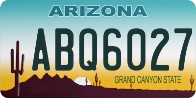 AZ license plate ABQ6027