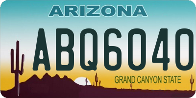 AZ license plate ABQ6040