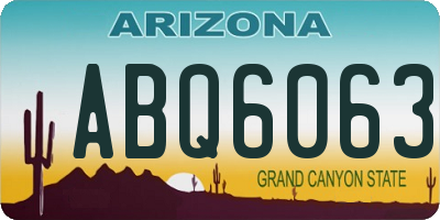 AZ license plate ABQ6063