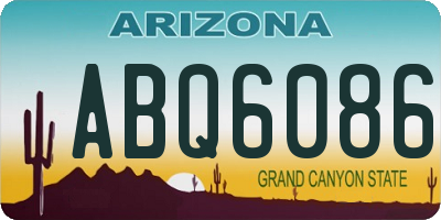 AZ license plate ABQ6086