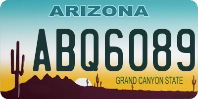 AZ license plate ABQ6089