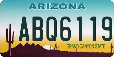 AZ license plate ABQ6119