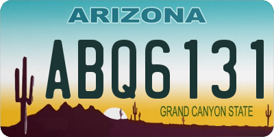 AZ license plate ABQ6131
