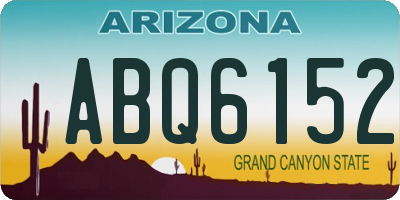 AZ license plate ABQ6152