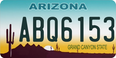 AZ license plate ABQ6153