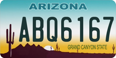 AZ license plate ABQ6167