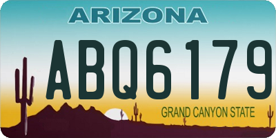 AZ license plate ABQ6179