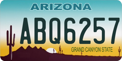 AZ license plate ABQ6257