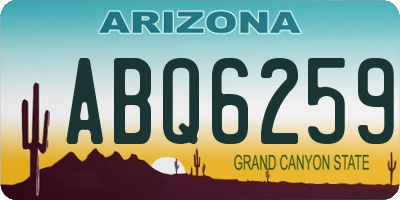 AZ license plate ABQ6259