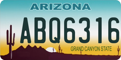 AZ license plate ABQ6316