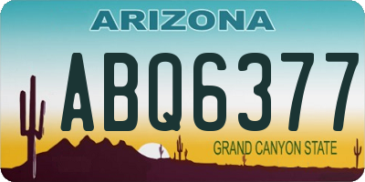 AZ license plate ABQ6377