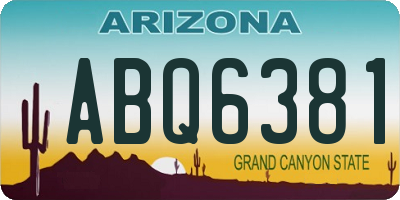 AZ license plate ABQ6381
