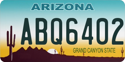 AZ license plate ABQ6402