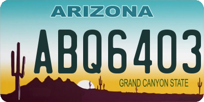 AZ license plate ABQ6403