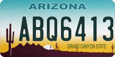 AZ license plate ABQ6413