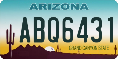 AZ license plate ABQ6431