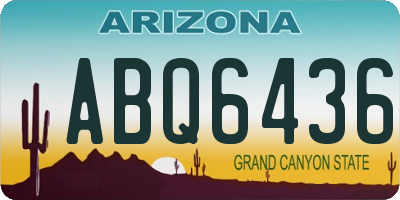 AZ license plate ABQ6436