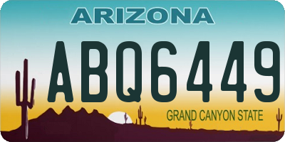 AZ license plate ABQ6449