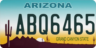 AZ license plate ABQ6465