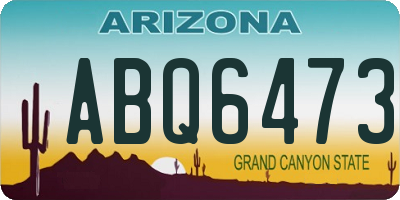 AZ license plate ABQ6473