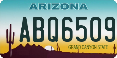 AZ license plate ABQ6509