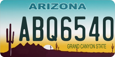 AZ license plate ABQ6540