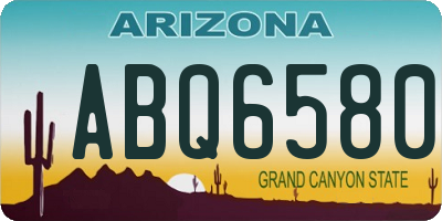 AZ license plate ABQ6580