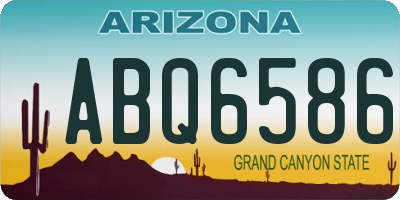 AZ license plate ABQ6586