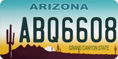 AZ license plate ABQ6608