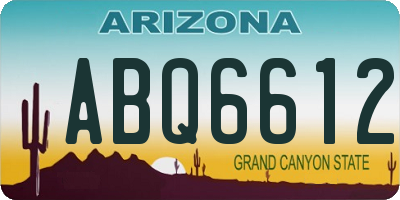 AZ license plate ABQ6612