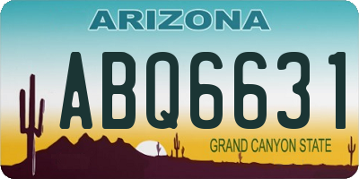 AZ license plate ABQ6631