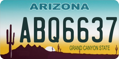 AZ license plate ABQ6637
