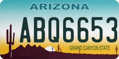 AZ license plate ABQ6653