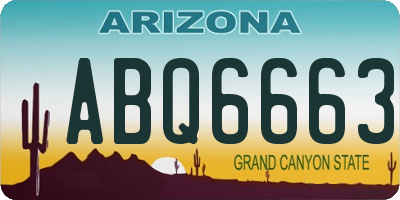 AZ license plate ABQ6663