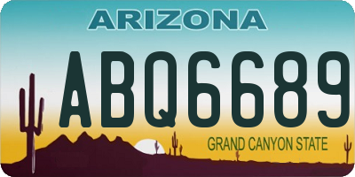 AZ license plate ABQ6689