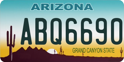 AZ license plate ABQ6690