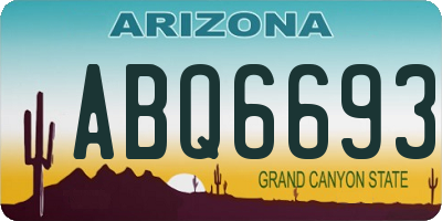 AZ license plate ABQ6693